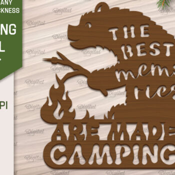 Intra απο ξύλο plywood 3mm-4mm πάχος Camping Wall Art . Camping Papercut Δίασταση 40x40 cm INTRAFABR-91963101 - Image 1