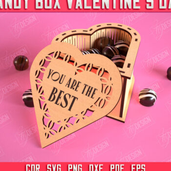 Intra απο ξύλο plywood 3mm-4mm πάχος Candy Box Ημέρα του Αγίου Βαλεντίνου | Κουτί θεραπείας Δίασταση 15x15 cm INTRAFABR-113523253 - Image 1