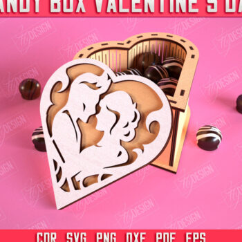 Intra απο ξύλο plywood 3mm-4mm πάχος Candy Box Ημέρα του Αγίου Βαλεντίνου | Κουτί θεραπείας Δίασταση 15x15 cm INTRAFABR-113523264 - Image 1