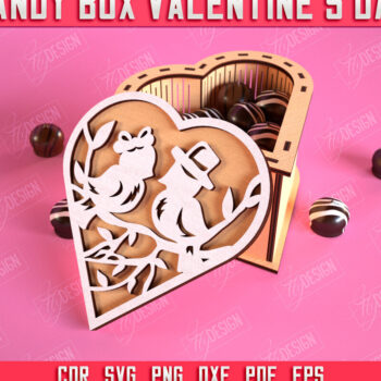 Intra απο ξύλο plywood 3mm-4mm πάχος Candy Box Ημέρα του Αγίου Βαλεντίνου | Κουτί θεραπείας Δίασταση 15x15 cm INTRAFABR-113523219 - Image 1