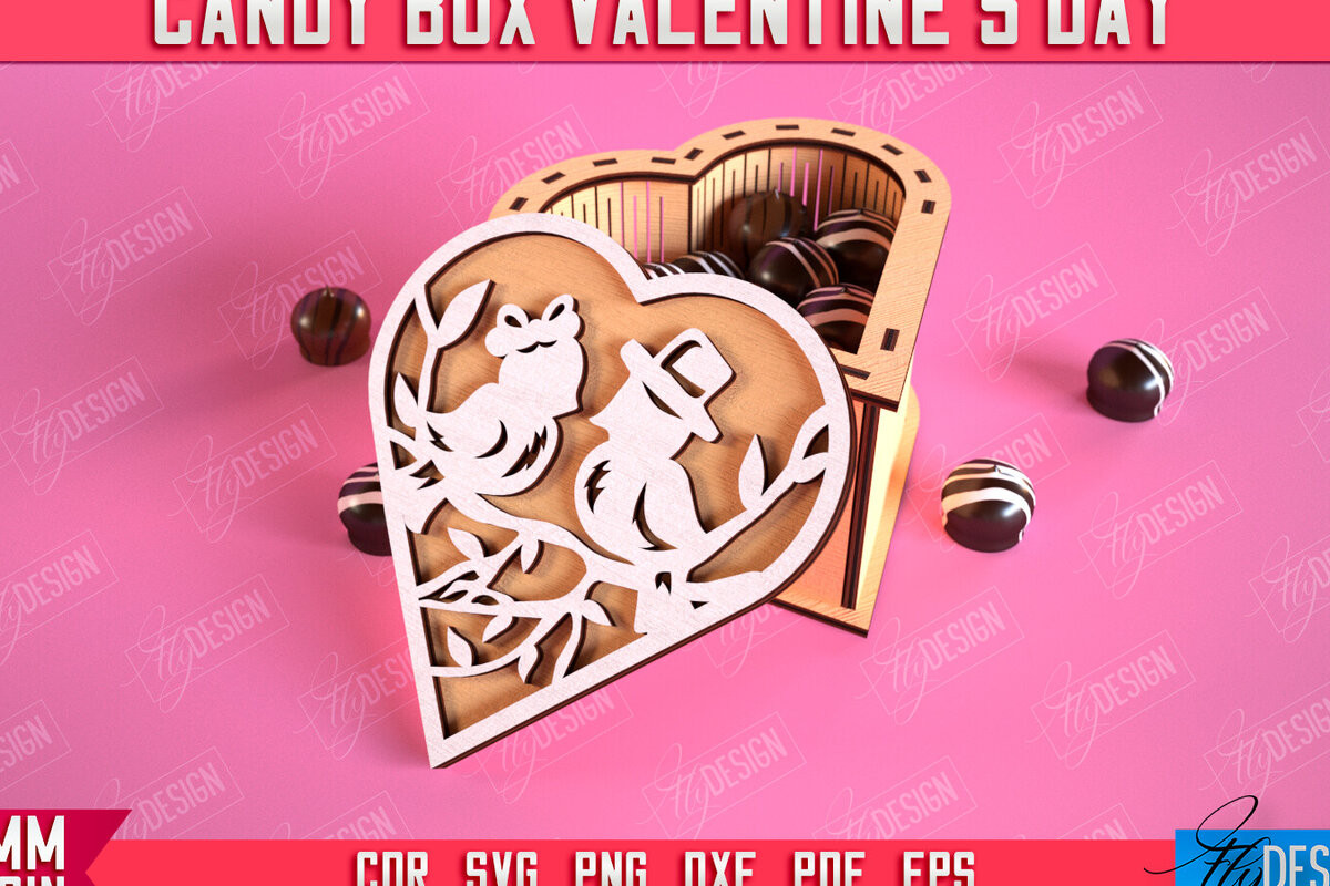 Intra απο ξύλο plywood 3mm-4mm πάχος Candy Box Ημέρα του Αγίου Βαλεντίνου | Κουτί θεραπείας Δίασταση 15x15 cm INTRAFABR-113523219