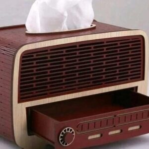 Intra απο ξύλο plywood 3mm-4mm πάχος – ξύλο ξύλινο ρετρό ραδιόφωνο Tissue Box 12x15 cm INTRAVECTRY-MY556006