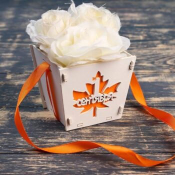 Intra απο ξύλο plywood 3mm-4mm πάχος – Ξύλινη γλάστρα δώρου λουλουδιών 4mm ξύλο 6mm 25x30 cm INTRAVECTRY-MY556013 - Image 1