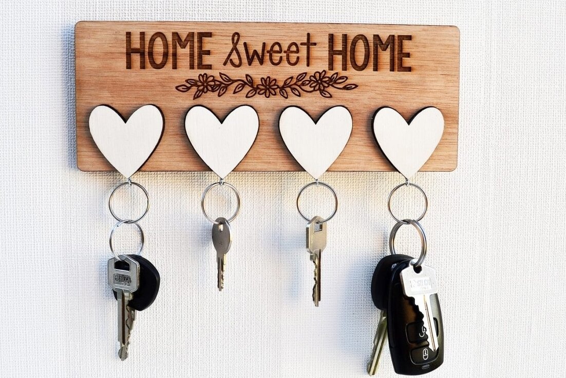 Intra απο ξύλο plywood 3mm-4mm πάχος – Ξύλινο Ξύλινο ξύλο θήκης μπρελόκ Love Heart 20x20 cm INTRAVECTRY-MY557590