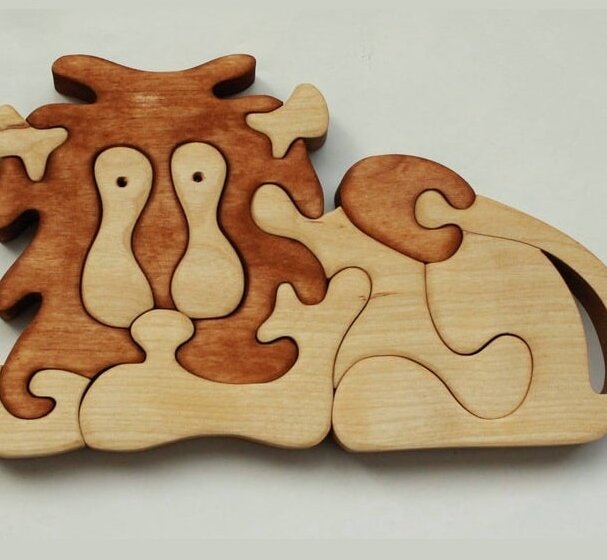 Intra απο ξύλο plywood 3mm-4mm πάχος – Ξύλινο ξύλο παζλ Lion Animal 20x25 cm INTRAVECTRY-MY560469