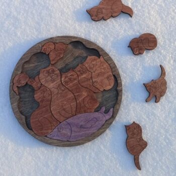 Intra απο ξύλο plywood 3mm-4mm πάχος – Ξύλινο στρογγυλό ξύλο παζλ Tetris Animal 20x25 cm INTRAVECTRY-MY560471 - Image 1