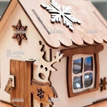 Intra απο ξύλο plywood 3mm-4mm πάχος – ξύλο μοντέλου σπιτιού Piggy Bank 15x15 cm INTRAVECTRY-MY561564 - Image 1