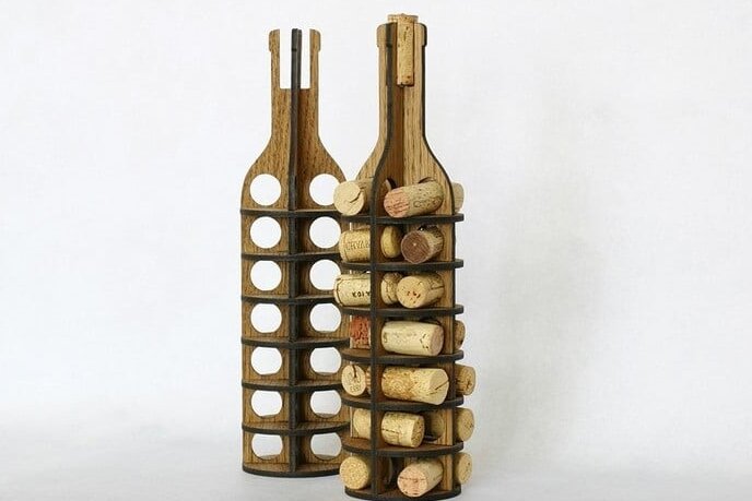 Intra απο ξύλο plywood 3mm-4mm πάχος – Βάση σε σχήμα μπουκαλιού για Λίμα Wine Corks 35x40 cm INTRAVECTRY-MY556056