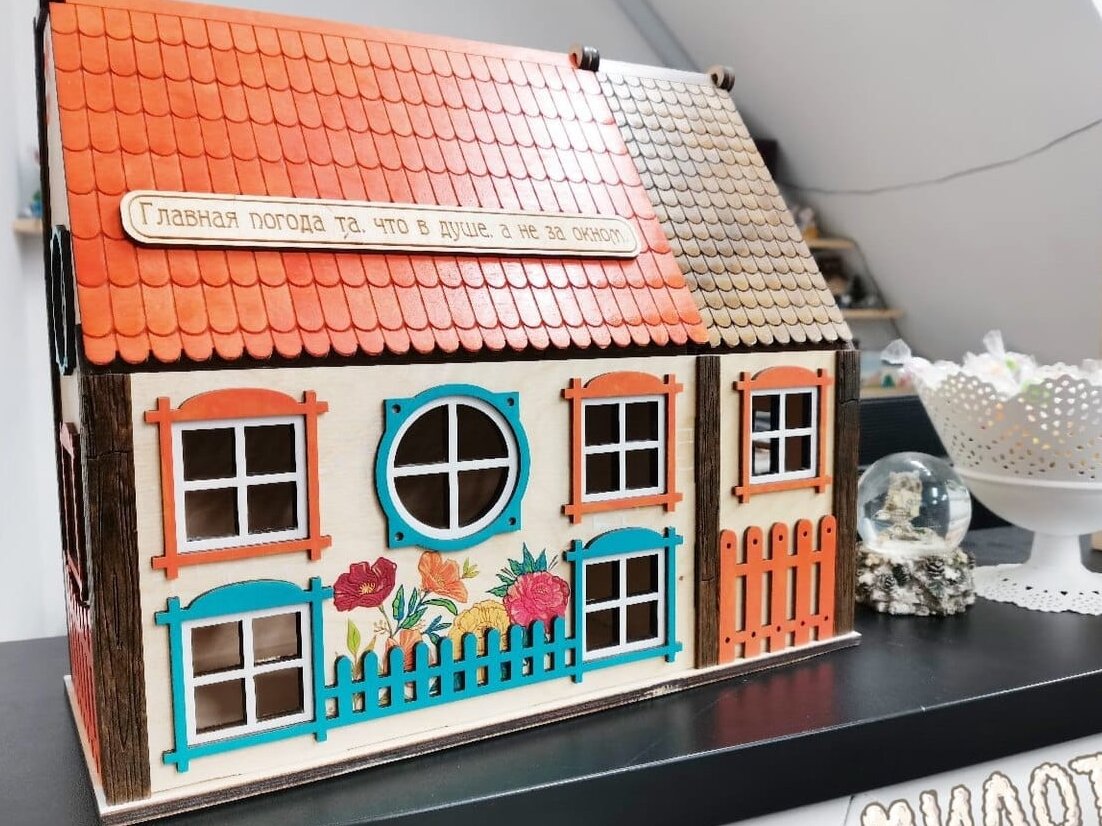 Intra απο ξύλο plywood 3mm-4mm πάχος – Σπίτι για Φάκελους Ξύλινο Σπίτι Καρτ Κουτί για ξύλο Γάμου 25x30 cm INTRAVECTRY-MY561566