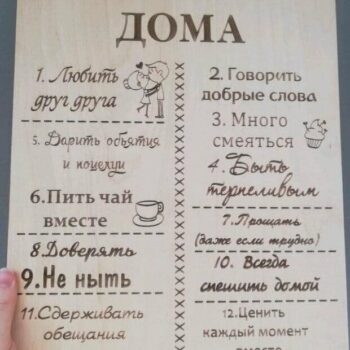 Intra απο ξύλο plywood 3mm-4mm πάχος – Ξύλινο εγχάρακτο ξύλο αφίσας πινακίδας κανόνων σπιτιού και οικογένειας 15x20 cm INTRAVECTRY-MY556123 - Image 1