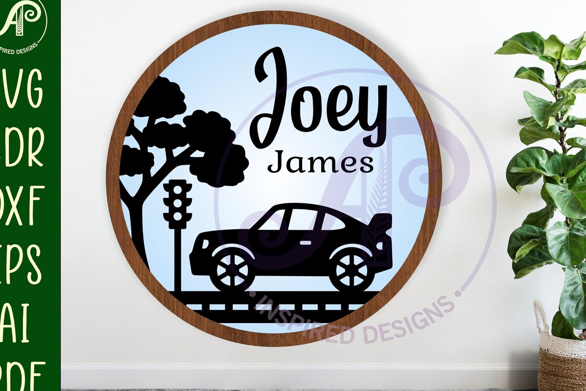 Intra απο ξύλο plywood 3mm-4mm πάχος Car Layered Personalized Name Art Wall Art Δίασταση 10x10 cm INTRAFABR-119631397