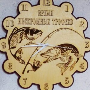 Intra απο ξύλο plywood 3mm-4mm πάχος – Ξύλινο χαραγμένο ρολόι τοίχου για ξύλο ψαρά 15x20 cm INTRAVECTRY-MY561441