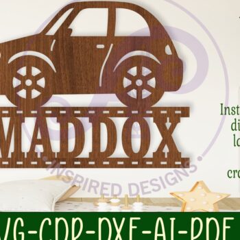 Intra απο ξύλο plywood 3mm-4mm πάχος Sign Name Car Δίασταση 6x6 cm INTRAFABR-108264343 - Image 1