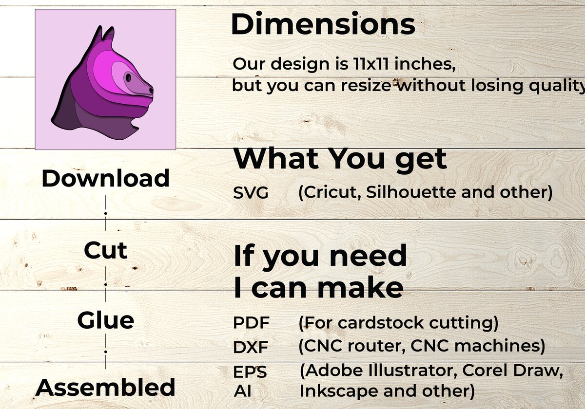 Intra απο ξύλο plywood 3mm-4mm πάχος Cat Multilayer, Cat Layered Δίασταση 25x25 cm INTRAFABR-76992759