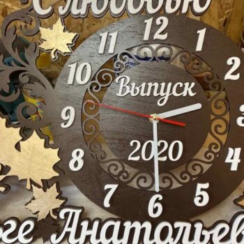 Intra απο ξύλο plywood 3mm-4mm πάχος – Εξατομικευμένο ρολόι τοίχου με ξύλο Maple Leaves 15x15 cm INTRAVECTRY-MY561174 - Image 1