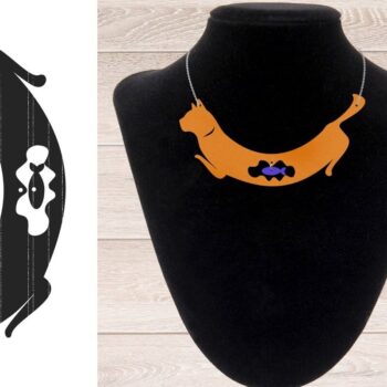 Intra απο ξύλο plywood 3mm-4mm πάχος Κολιέ γάτα Κρεμαστό  Κοπής Δίασταση 20x20 cm INTRAFABR-35301281 - Image 1