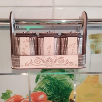 Intra απο ξύλο plywood 3mm-4mm πάχος – Ξύλινο ράφι και βάζα για μπαχαρικά 35x40 cm INTRAVECTRY-MY557752 - Image 1