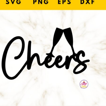 Intra απο ξύλο plywood 3mm-4mm πάχος Cheers with Champagne Flute Cake Topper Δίασταση 15x15 cm INTRAFABR-78880162 - Image 1