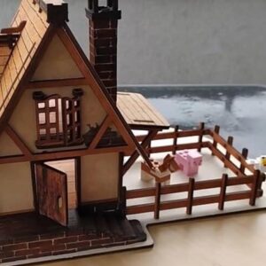 Intra απο ξύλο plywood 3mm-4mm πάχος – Διάταξη μοντέλου μεσαιωνικού σπιτιού από κόντρα πλακέ 30x30 cm INTRAVECTRY-MY557452