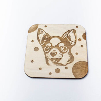 Intra απο ξύλο plywood 3mm-4mm πάχος Σουβέρ κεφαλής Chihuahua, χαραγμένο Δίασταση 15x15 cm INTRAFABR-66188463 - Image 1