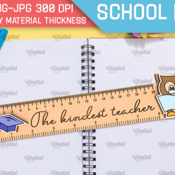 Intra απο ξύλο plywood 3mm-4mm πάχος Σχέδιο κοπής με λέιζερ Παιδικός Σχολικός Χάρακας Δίασταση 30x20 cm INTRAFABR-102185345 - Image 1