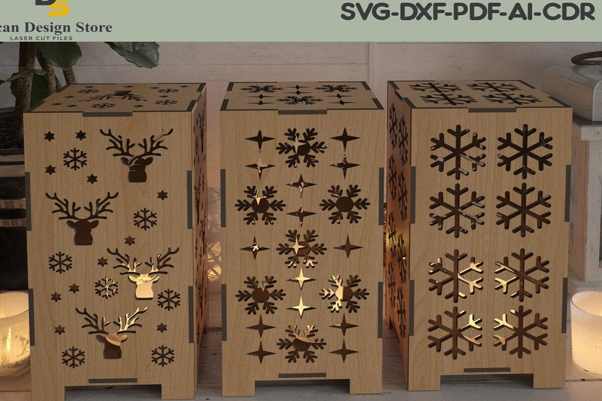 Intra απο ξύλο plywood 3mm-4mm πάχος Χριστουγεννιάτικα φωτιστικά Δίασταση 30x20 cm INTRAFABR-39970907