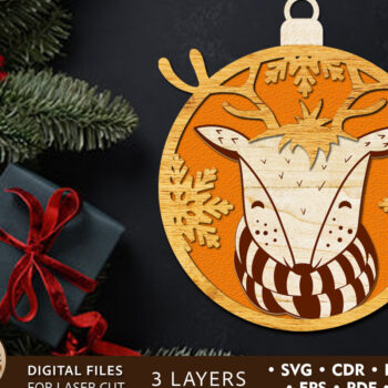 Intra απο ξύλο plywood 3mm-4mm πάχος Χριστουγεννιάτικο Ζώο Στολίδι, Διακόσμηση σπιτιού Δίασταση 4x4 cm INTRAFABR-83651886 - Image 1