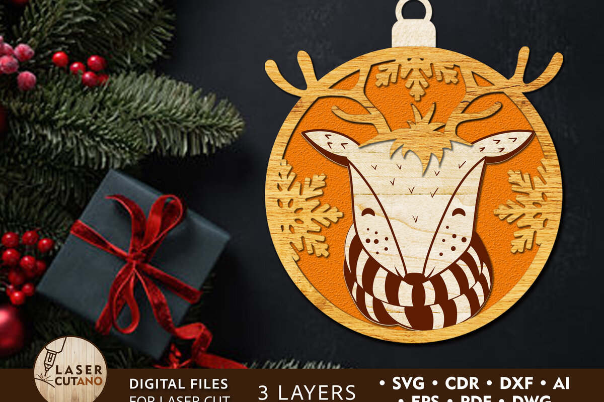 Intra απο ξύλο plywood 3mm-4mm πάχος Χριστουγεννιάτικο Ζώο Στολίδι, Διακόσμηση σπιτιού Δίασταση 4x4 cm INTRAFABR-83651886