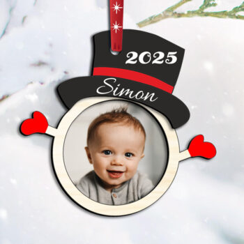 Intra απο ξύλο plywood 3mm-4mm πάχος Χριστουγεννιάτικη στολίδι χιονάνθρωπος εικόνα μωρού Δίασταση 20x30 cm INTRAFABR-108788315 - Image 1