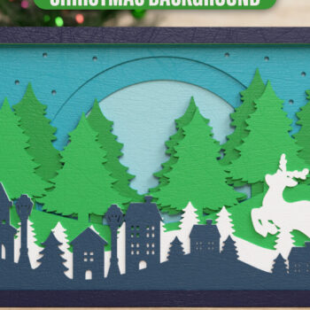 Intra απο ξύλο plywood 3mm-4mm πάχος Χριστουγεννιάτικο φόντο 3D Πολυεπίπεδο Δίασταση 40x40 cm INTRAFABR-76543248 - Image 1