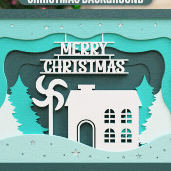 Intra απο ξύλο plywood 3mm-4mm πάχος Χριστουγεννιάτικο φόντο 3D Πολυεπίπεδο Δίασταση 40x40 cm INTRAFABR-76897012 - Image 1