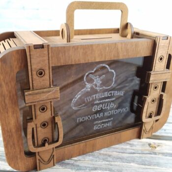 Intra απο ξύλο plywood 3mm-4mm πάχος – Ξύλινη Βαλίτσα Κουμπαράς ξύλο 35x40 cm INTRAVECTRY-MY558090 - Image 1