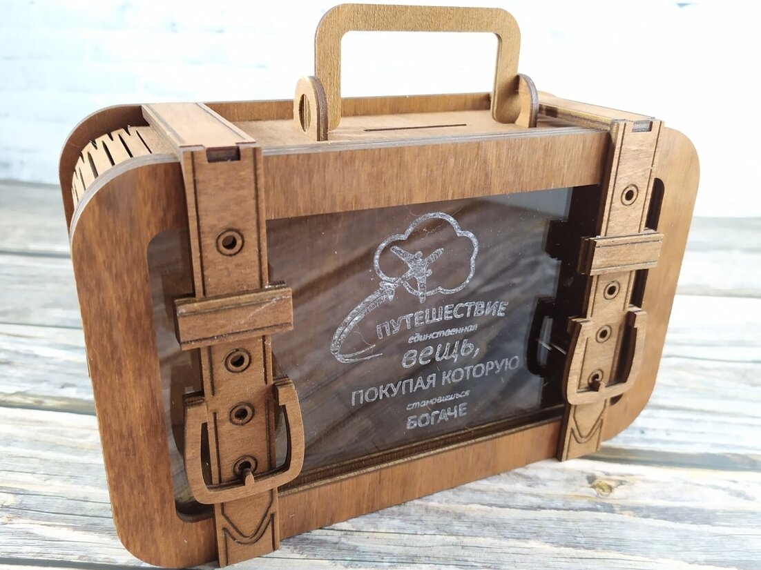 Intra απο ξύλο plywood 3mm-4mm πάχος – Ξύλινη Βαλίτσα Κουμπαράς ξύλο 35x40 cm INTRAVECTRY-MY558090