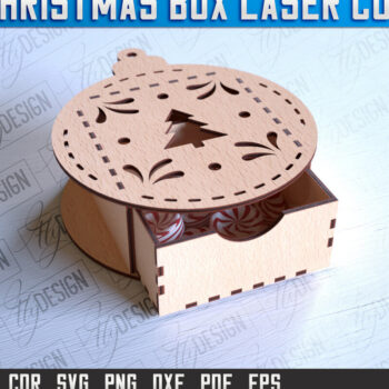 Intra απο ξύλο plywood 3mm-4mm πάχος Χριστουγεννιάτικο κουτί | CNC Δίασταση 15x15 cm INTRAFABR-86166803 - Image 1