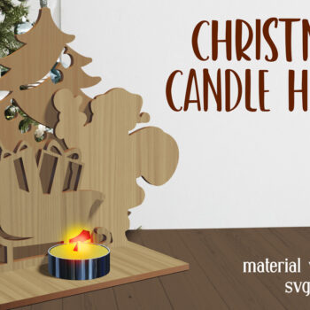 Intra απο ξύλο plywood 3mm-4mm πάχος Χριστουγεννιάτικες Κηροπήγια. Xmas Δίασταση 15x15 cm INTRAFABR-80867114 - Image 1