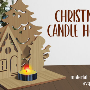 Intra απο ξύλο plywood 3mm-4mm πάχος Χριστουγεννιάτικες Κηροπήγια. Xmas Δίασταση 15x15 cm INTRAFABR-80867126 - Image 1