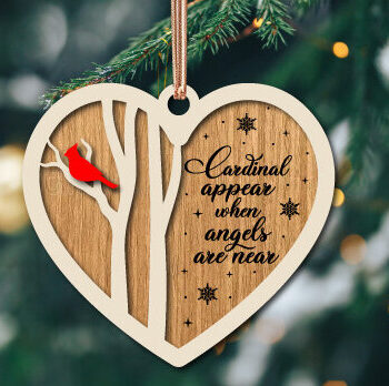 Intra απο ξύλο plywood 3mm-4mm πάχος Χριστουγεννιάτικο καρδινάλιο στολίδι με λέιζερ Δίασταση 8x8 cm INTRAFABR-76360978 - Image 1