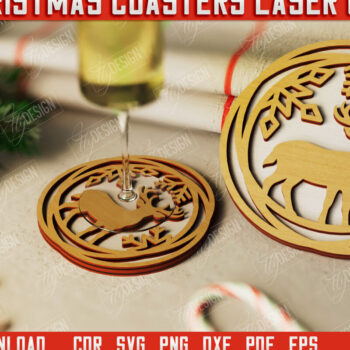 Intra απο ξύλο plywood 3mm-4mm πάχος Χριστουγεννιάτικο σουβέρ| Κύπελλο σουβέρ |Διακοπές Δίασταση 15x15 cm INTRAFABR-107886295 - Image 1