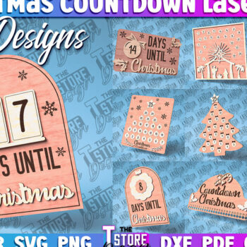 Intra απο ξύλο plywood 3mm-4mm πάχος Χριστουγεννιάτικη Αντίστροφη μέτρηση με Design Δίασταση 15x15 cm INTRAFABR-79767456 - Image 1