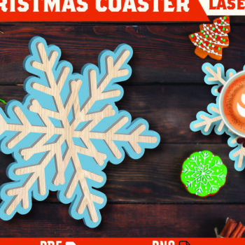 Intra απο ξύλο plywood 3mm-4mm πάχος Christmas Cup Coaster Cut  Δίασταση 15x15 cm INTRAFABR-107978245 - Image 1