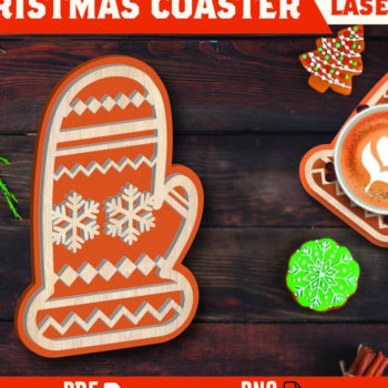 Intra απο ξύλο plywood 3mm-4mm πάχος Christmas Cup Coaster Cut  Δίασταση 15x15 cm INTRAFABR-107978278 - Image 1