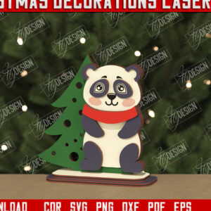 Intra απο ξύλο plywood 3mm-4mm πάχος Χριστουγεννιάτικα στολίδια | Ειδώλιο Panda Δίασταση 8x8 cm INTRAFABR-106662660