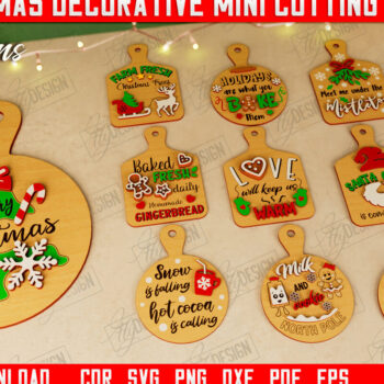 Intra απο ξύλο plywood 3mm-4mm πάχος Χριστουγεννιάτικες διακοσμητικές μίνι σανίδες κοπής Δίασταση 15x15 cm INTRAFABR-111730417 - Image 1