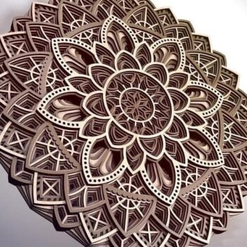 Intra απο ξύλο plywood 3mm-4mm πάχος – Ξύλινο 3D Multi Layered Mandala Wall Art Decor Home File 10x10 cm INTRAVECTRY-MY557376 - Image 1