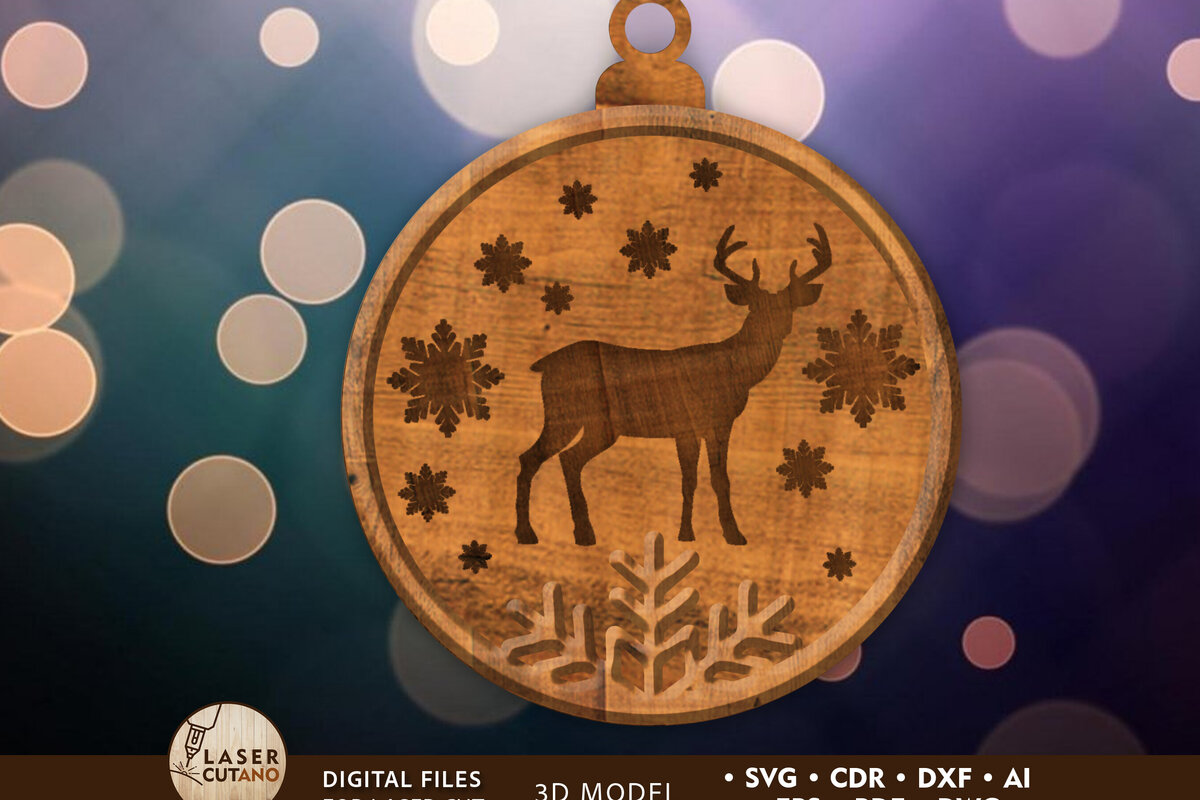 Intra απο ξύλο plywood 3mm-4mm πάχος Χριστουγεννιάτικο Ελάφι, Διακόσμηση παιχνιδιών Χριστουγεννιάτικου Δέντρου Δίασταση 4x4 cm INTRAFABR-84375182
