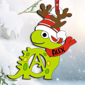 Intra απο ξύλο plywood 3mm-4mm πάχος Χριστουγεννιάτικο Dino Letter a Στολίδι διακοπές Δίασταση 8x8 cm INTRAFABR-111610168 - Image 1