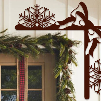 Intra απο ξύλο plywood 3mm-4mm πάχος Χριστουγεννιάτικη γωνιακή πόρτα με λέιζερ Δίασταση 15x15 cm INTRAFABR-102515785 - Image 1