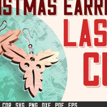 Intra απο ξύλο plywood 3mm-4mm πάχος Χριστουγεννιάτικα Σκουλαρίκια Δίασταση 3x3 cm INTRAFABR-76437138 - Image 1