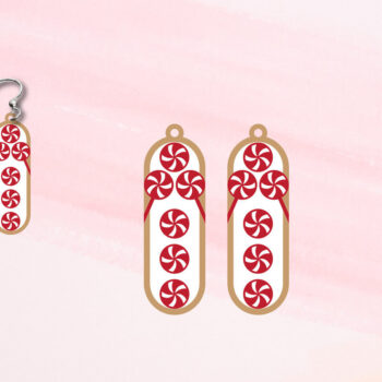 Intra απο ξύλο plywood 3mm-4mm πάχος Χριστουγεννιάτικα Σκουλαρίκια|Σκουλαρίκι με κομμένο και σκοράρισμα Δίασταση 3x3 cm INTRAFABR-111514012 - Image 1