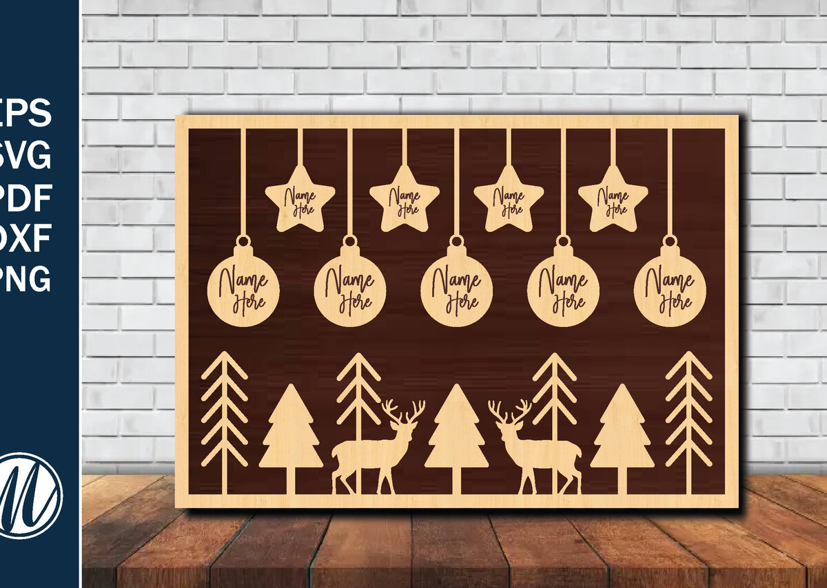 Intra απο ξύλο plywood 3mm-4mm πάχος Χριστουγεννιάτικα Οικογενειακά Στολίδια Δίασταση 8x8 cm INTRAFABR-74358186